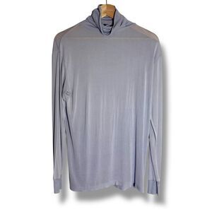 WinterSilks 100% Silk Semi-Sheer Lilac Turtleneck Top